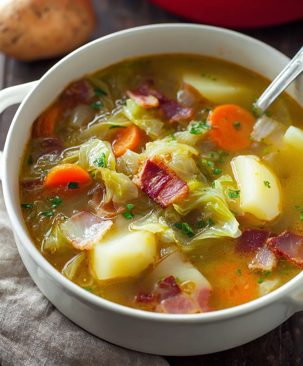 Hearty Irish Beef-Beef Bacon Cabbage Potato Soup