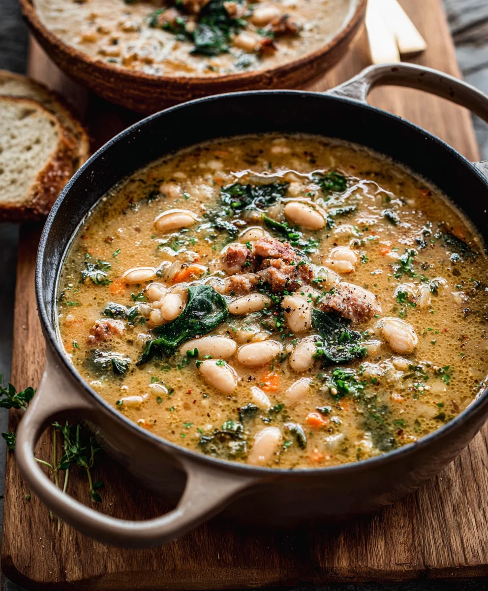 Hearty Tuscan White Bean Soup-Quick Comforting Recipe