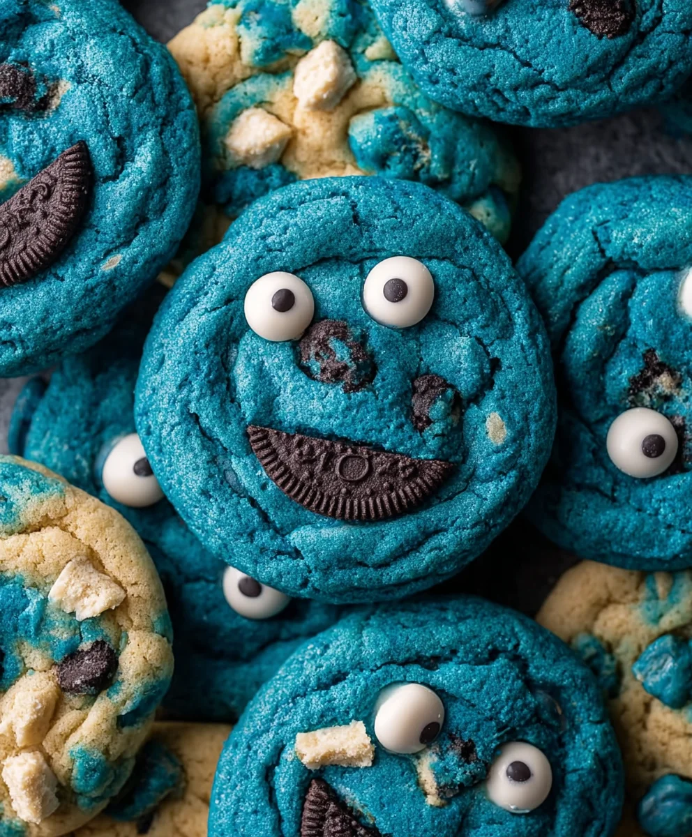 Blue Cookie Monster Cookies Recipe-Yummy Fun Treat