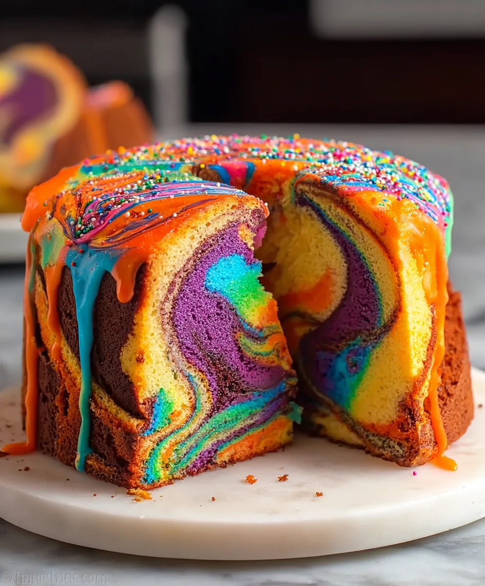 Rainbow Marble Cake Recipe- Easy & Delicious Fun