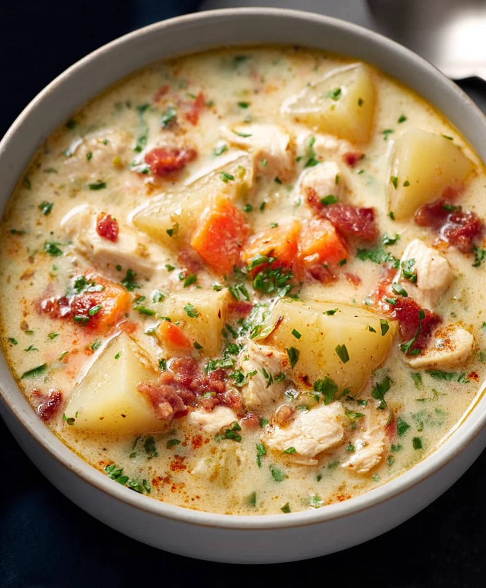 Easy Creamy Chicken Potato Soup Recipe