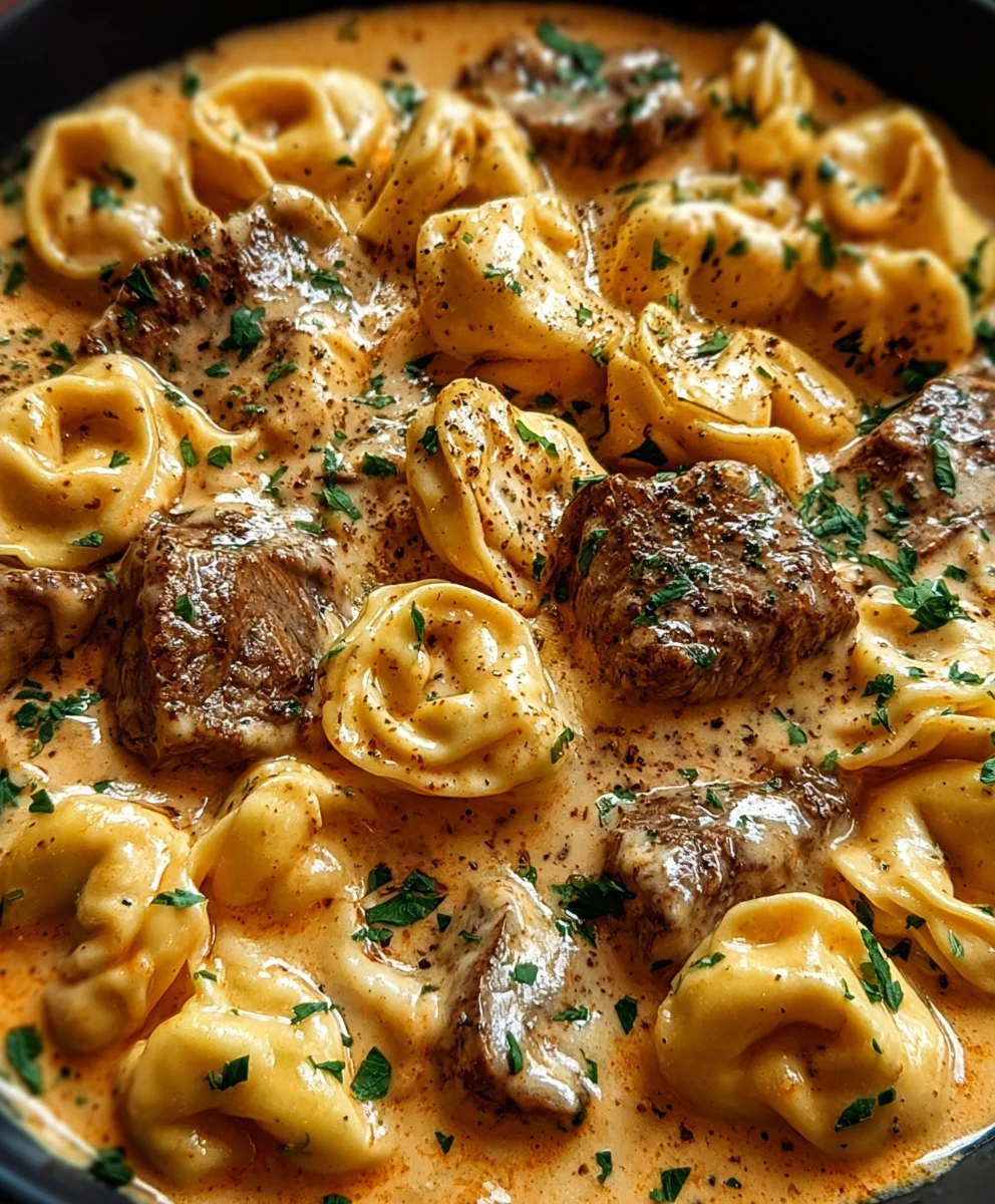 Garlic Steak Tortellini Creamhouse Sauce Bliss