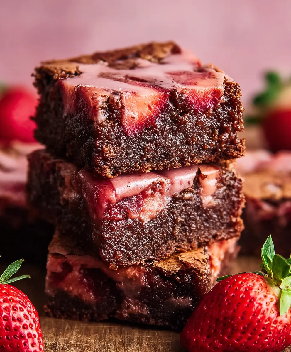 Fudgy Strawberry Brownies - Easy & Delicious Dessert