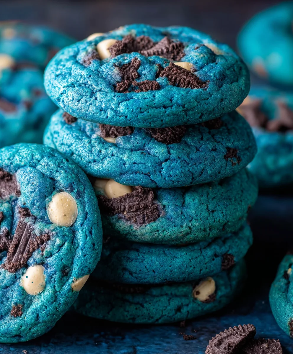Blue Cookie Monster Cookies Recipe-Yummy Fun Treat