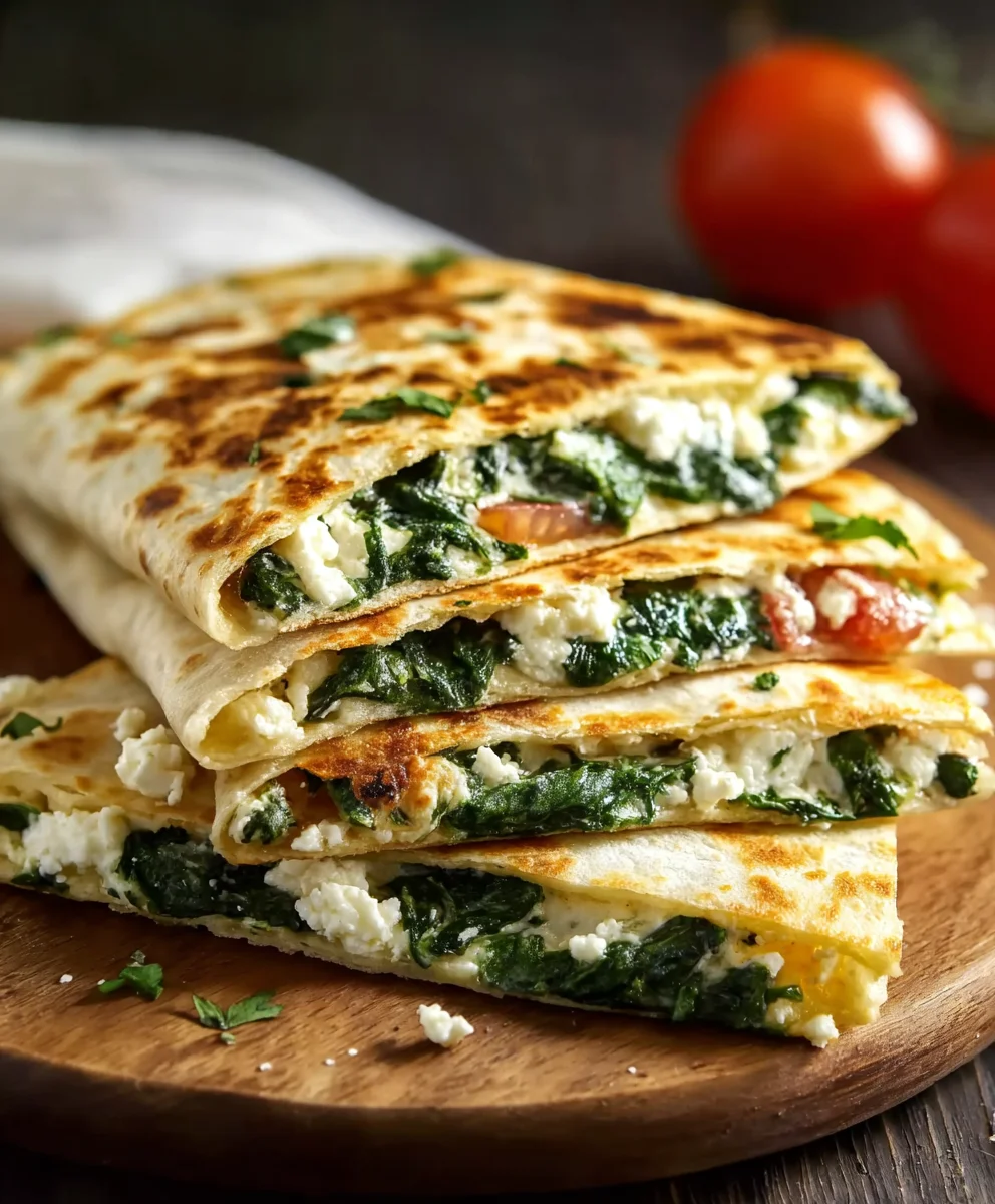 Easy Spinach Feta Quesadillas-Quick Recipe
