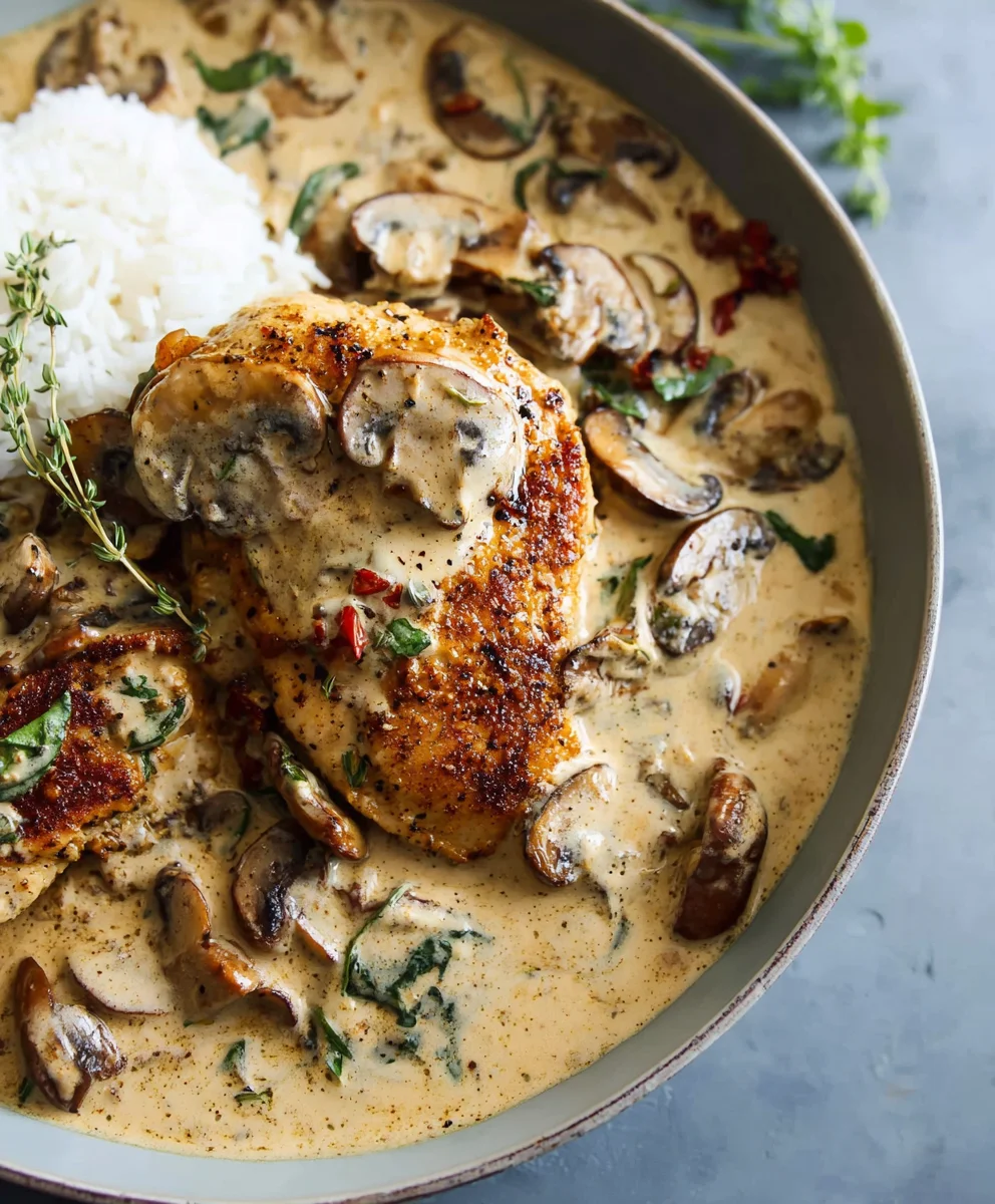 Creamy Mushroom Chicken-Easy Dinner Recipe