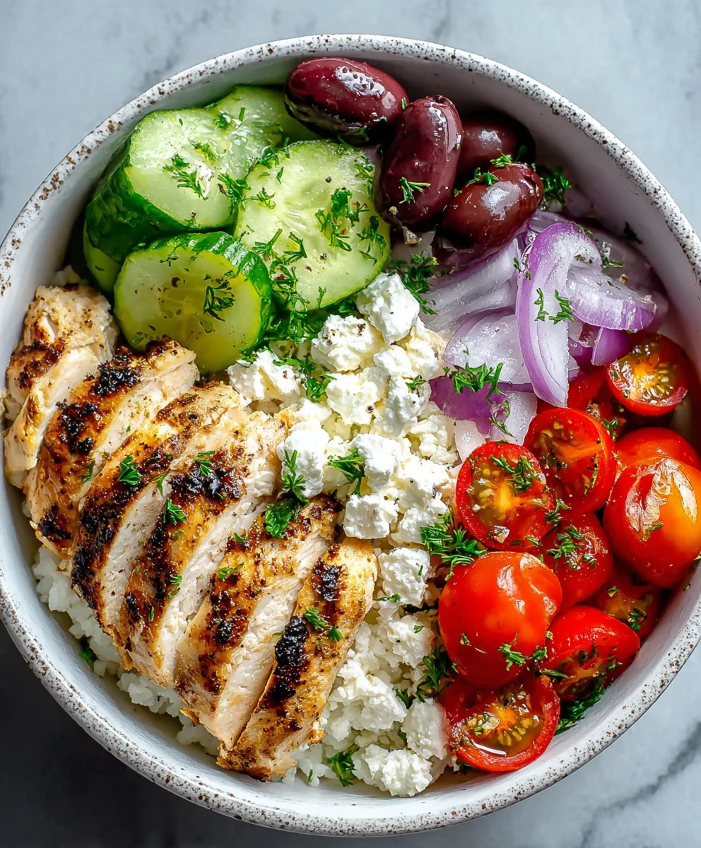 Greek Chicken Cottage Cheese Bowl-Healthy Meal Prep