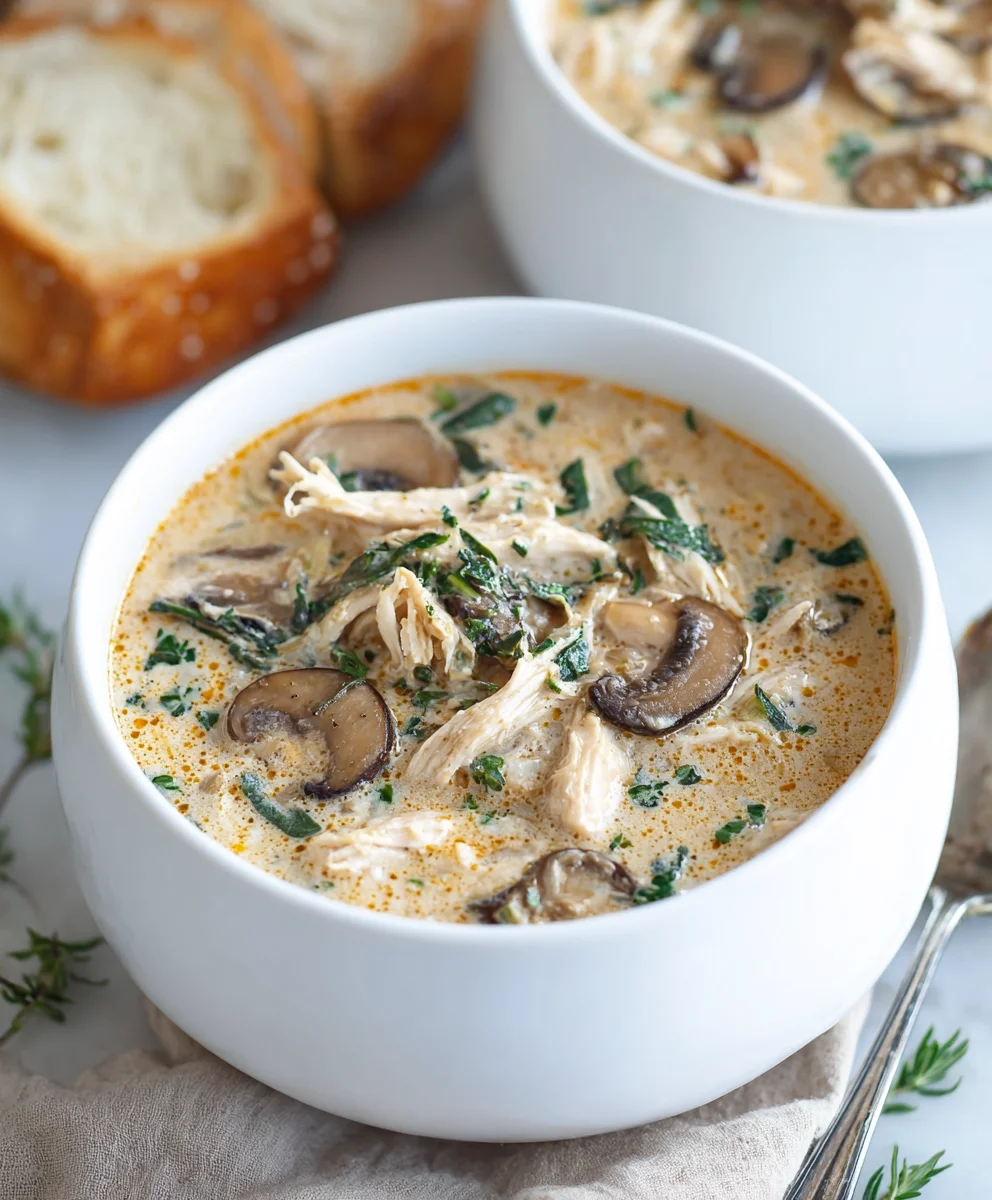 Rotisserie Chicken Mushroom Soup-Warm Your Soul