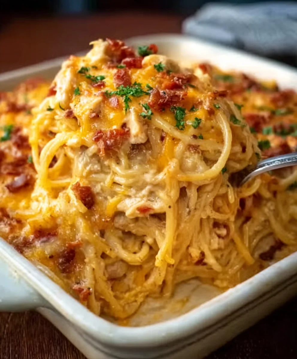 Spicy Cheesy Chicken Spaghetti Casserole Recipe