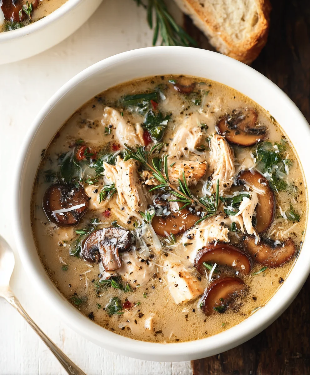 Rotisserie Chicken Mushroom Soup-Warm Your Soul