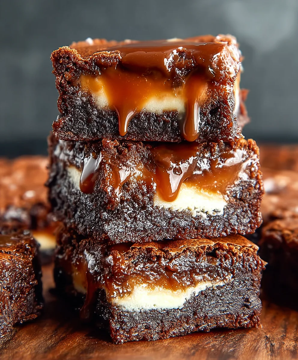 Caramel Nutella Cheesecake Brownies-Decadent Dessert