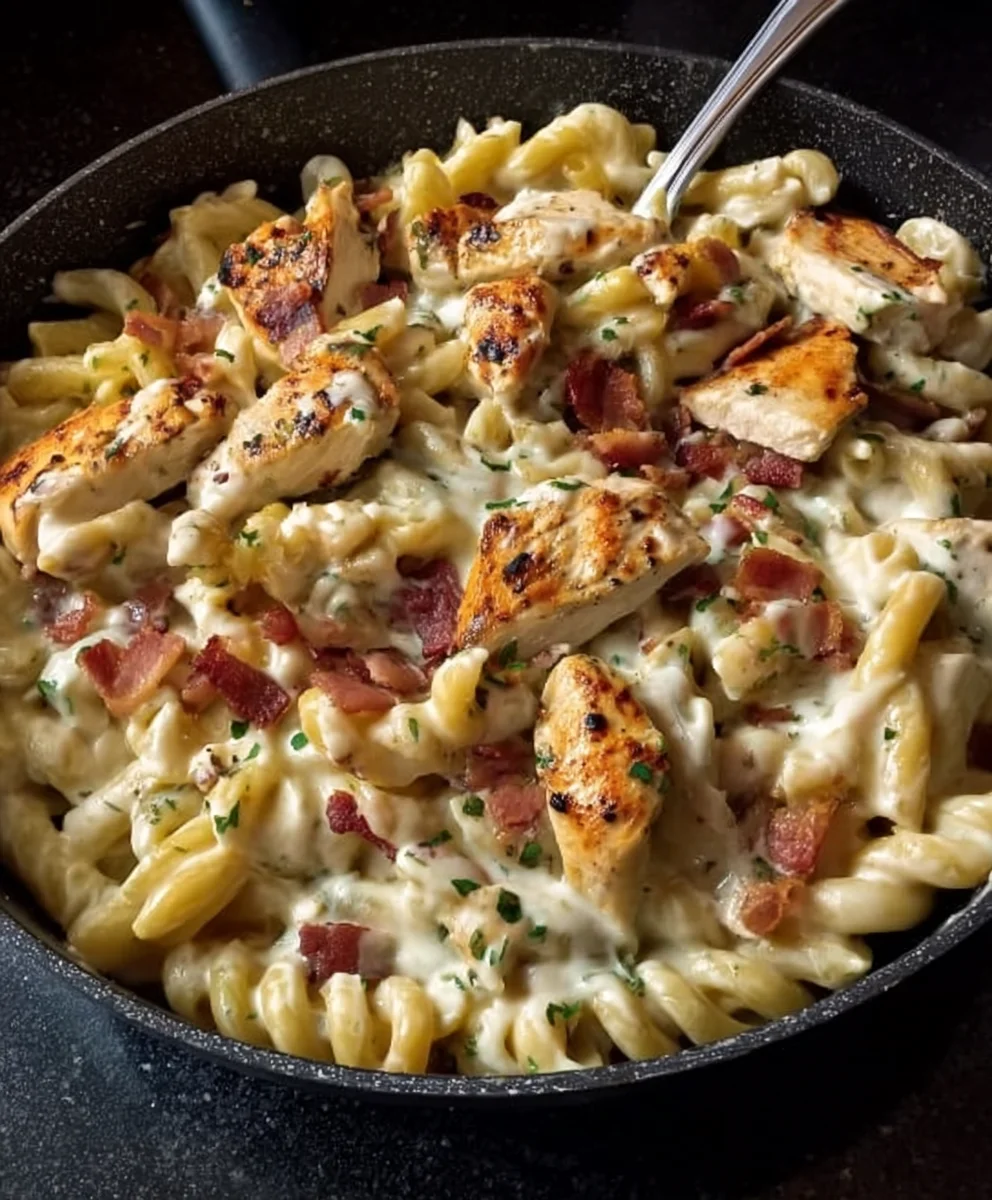Ultimate Chicken Beef Beef Bacon Ranch Pasta Recipe