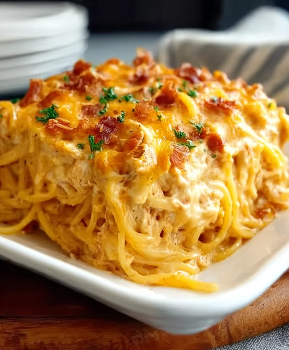 Spicy Cheesy Chicken Spaghetti Casserole Recipe