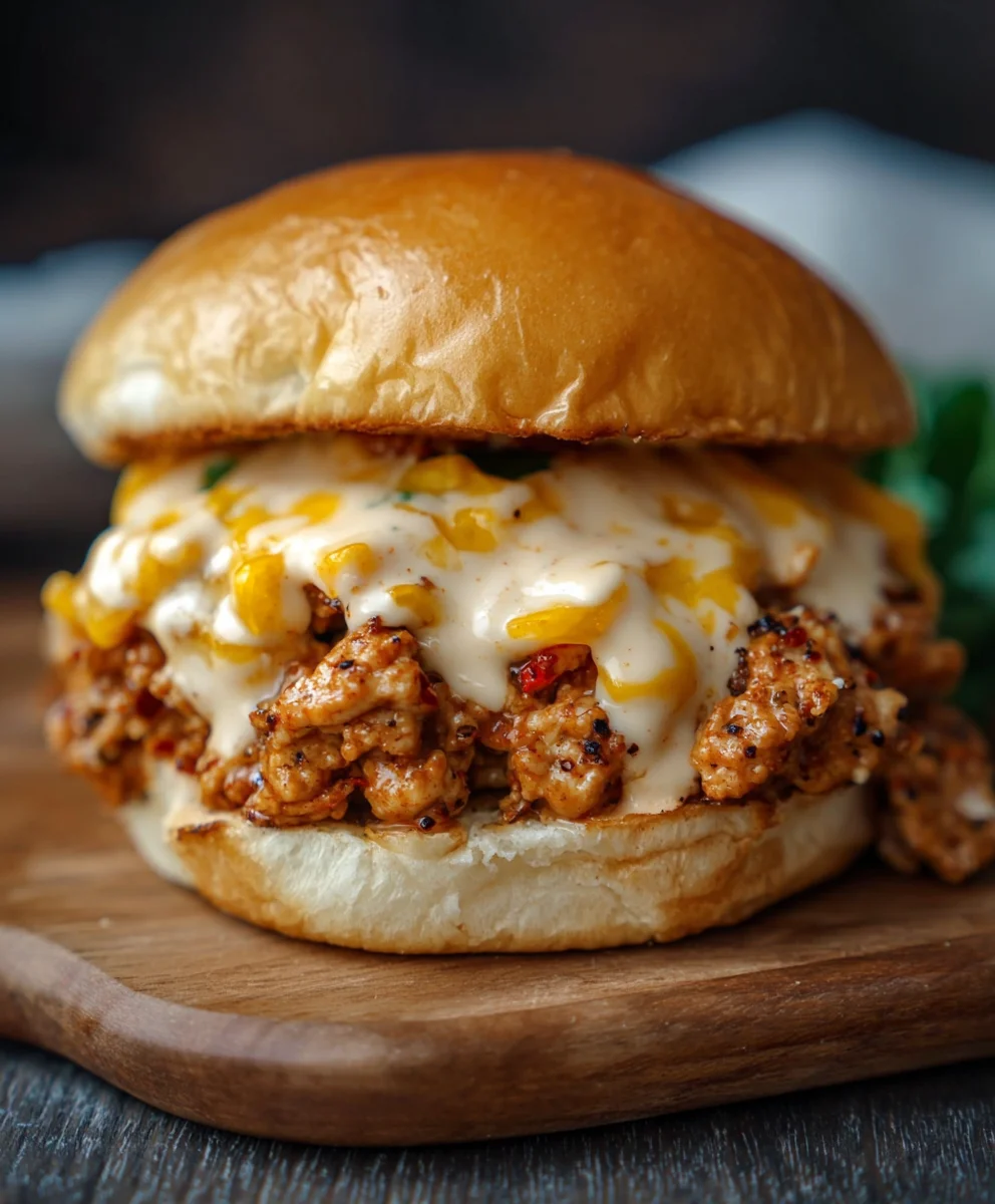 Cajun Chicken Sloppy Joes Creamy Cheese Sauce Recipe