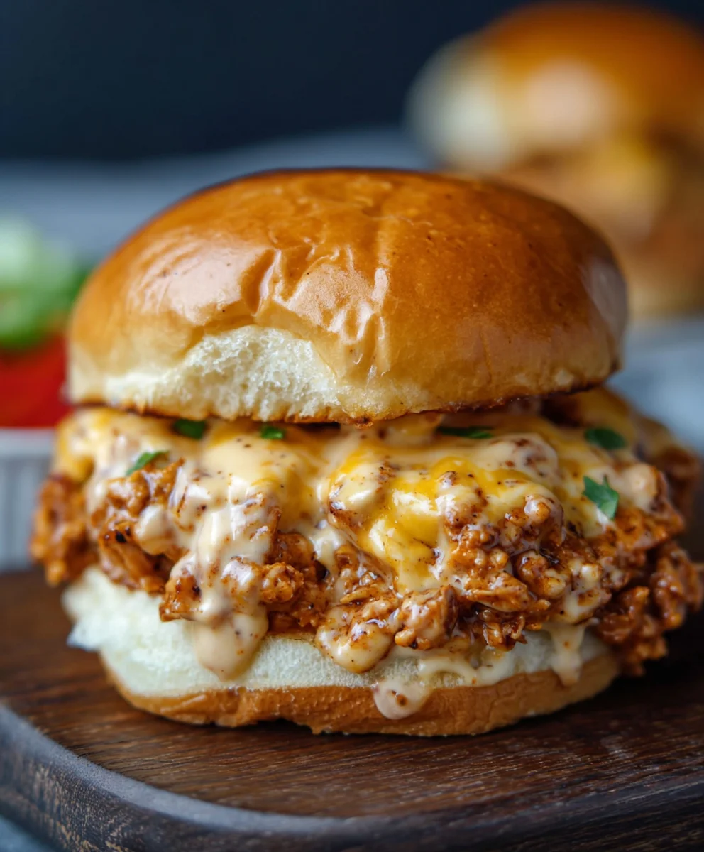 Cajun Chicken Sloppy Joes Creamy Cheese Sauce Recipe