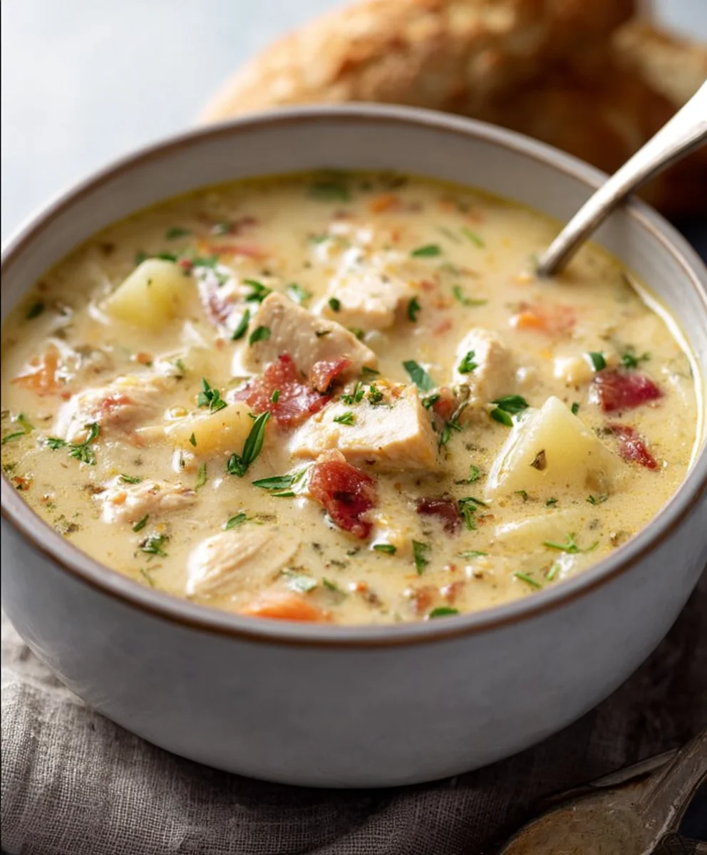 Easy Creamy Chicken Potato Soup Recipe