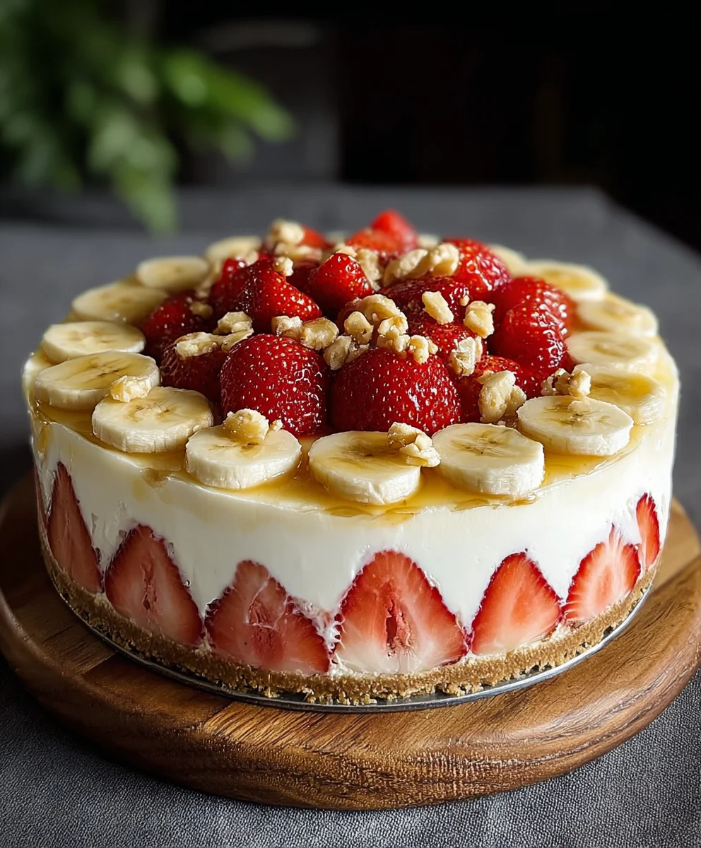 Strawberry Banana Pudding Cheesecake Delight
