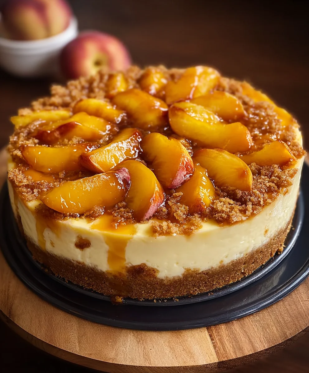 Peach Cobbler Cheesecake-Decadent Dessert Recipe