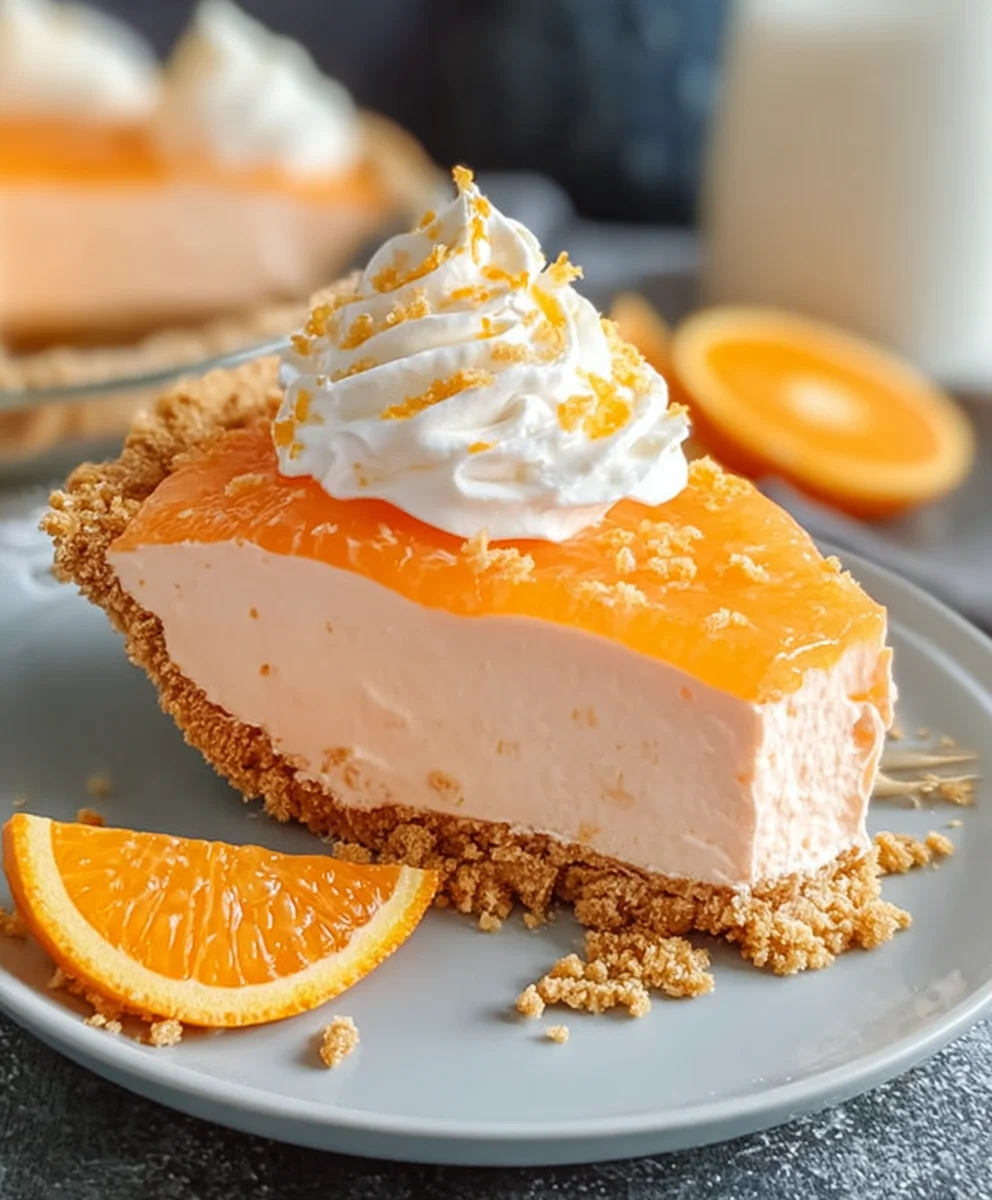 Jello Creamsicle Pie Recipe- Easy No-Bake Dessert