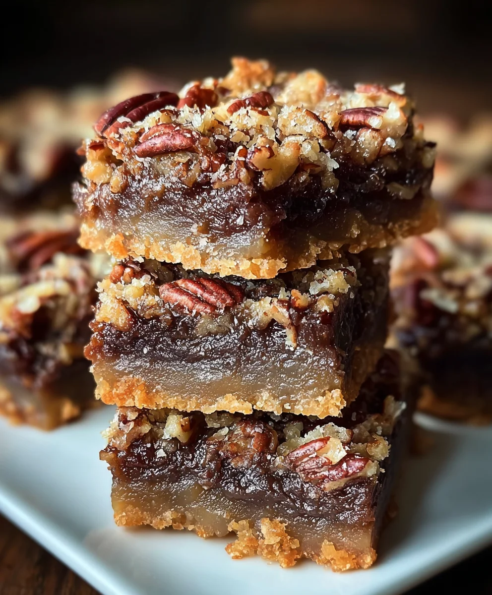 German Chocolate Pecan Pie Bars-Decadent Treat