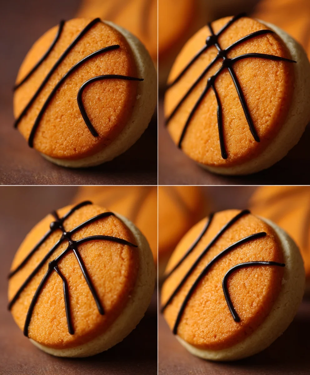 Easy Piping Basketball Cookies-Fun Party Treat