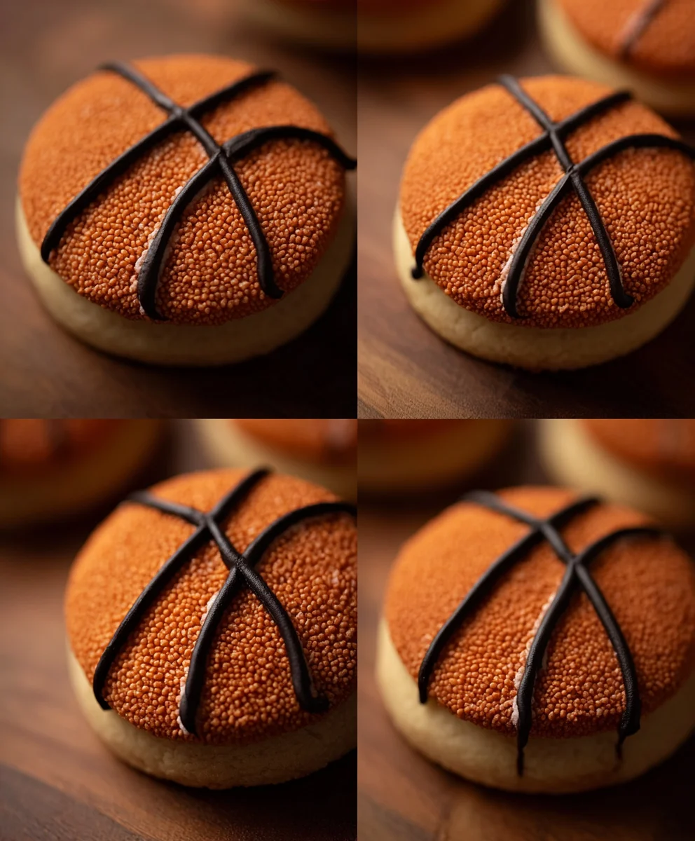 Easy Piping Basketball Cookies-Fun Party Treat