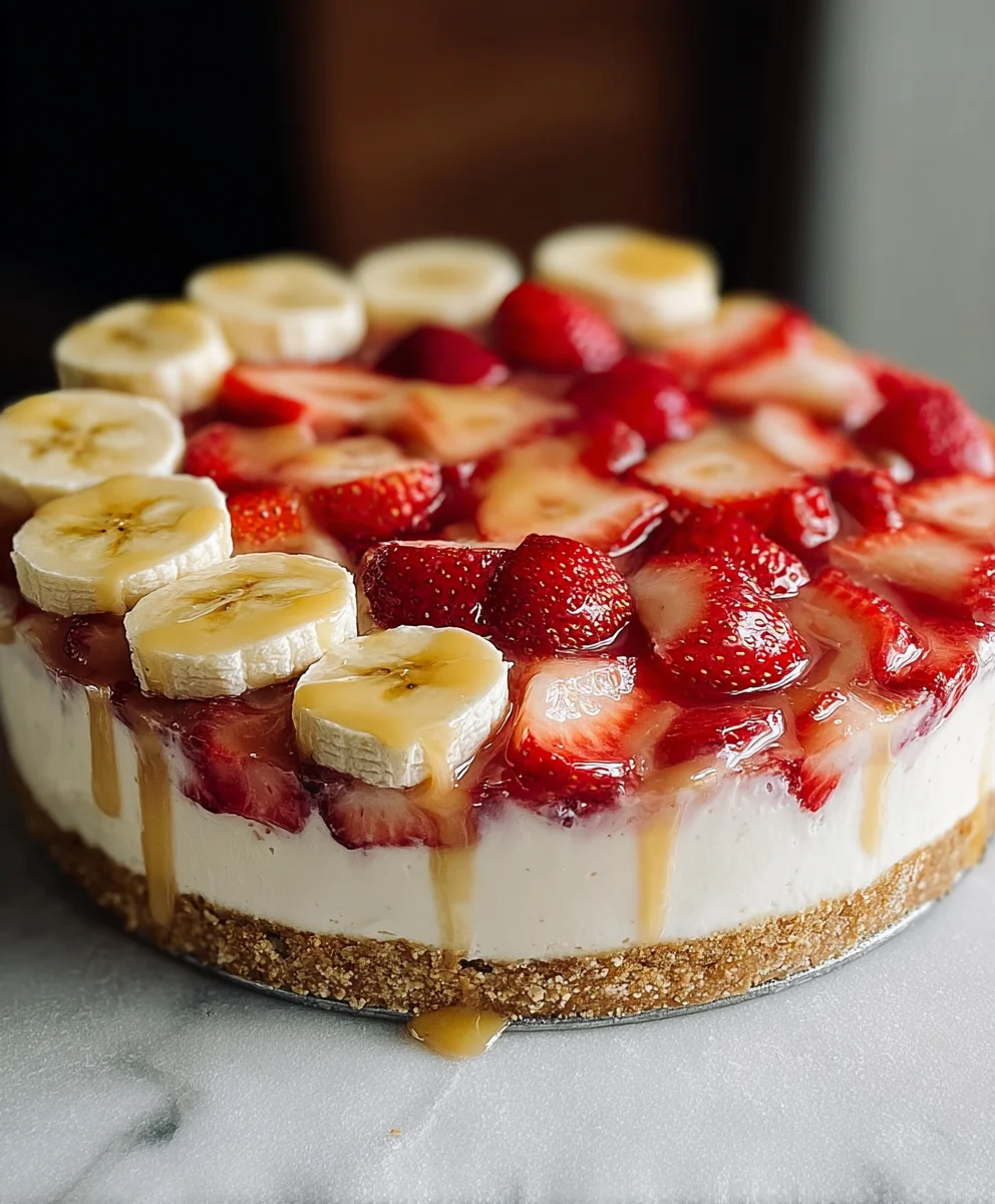 Strawberry Banana Pudding Cheesecake Delight