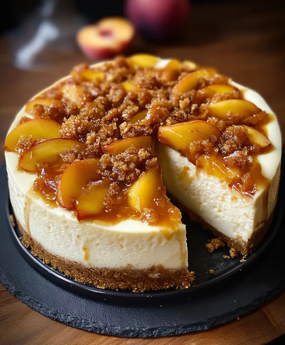 Peach Cobbler Cheesecake-Decadent Dessert Recipe