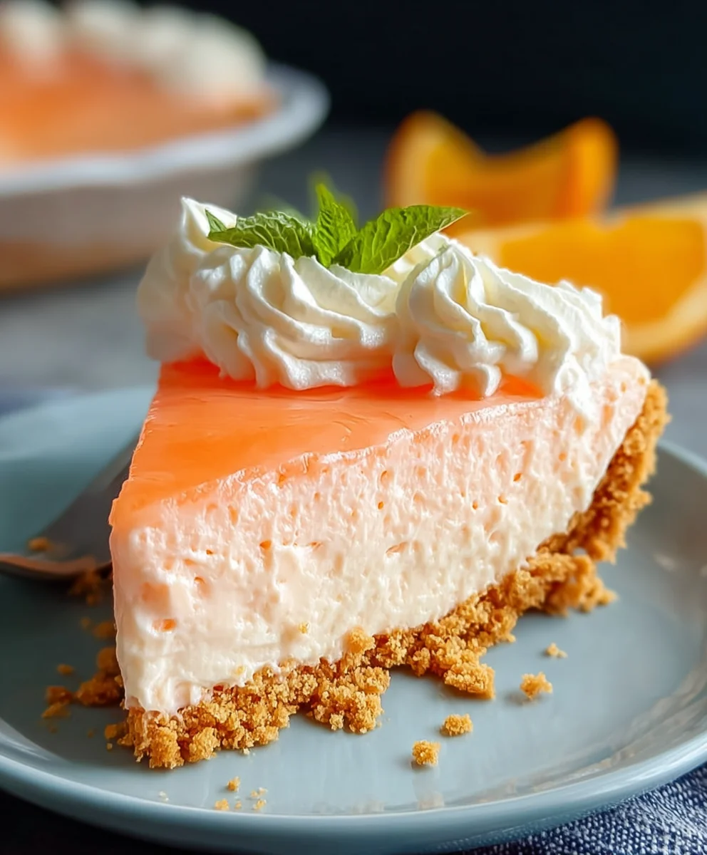 Jello Creamsicle Pie Recipe- Easy No-Bake Dessert