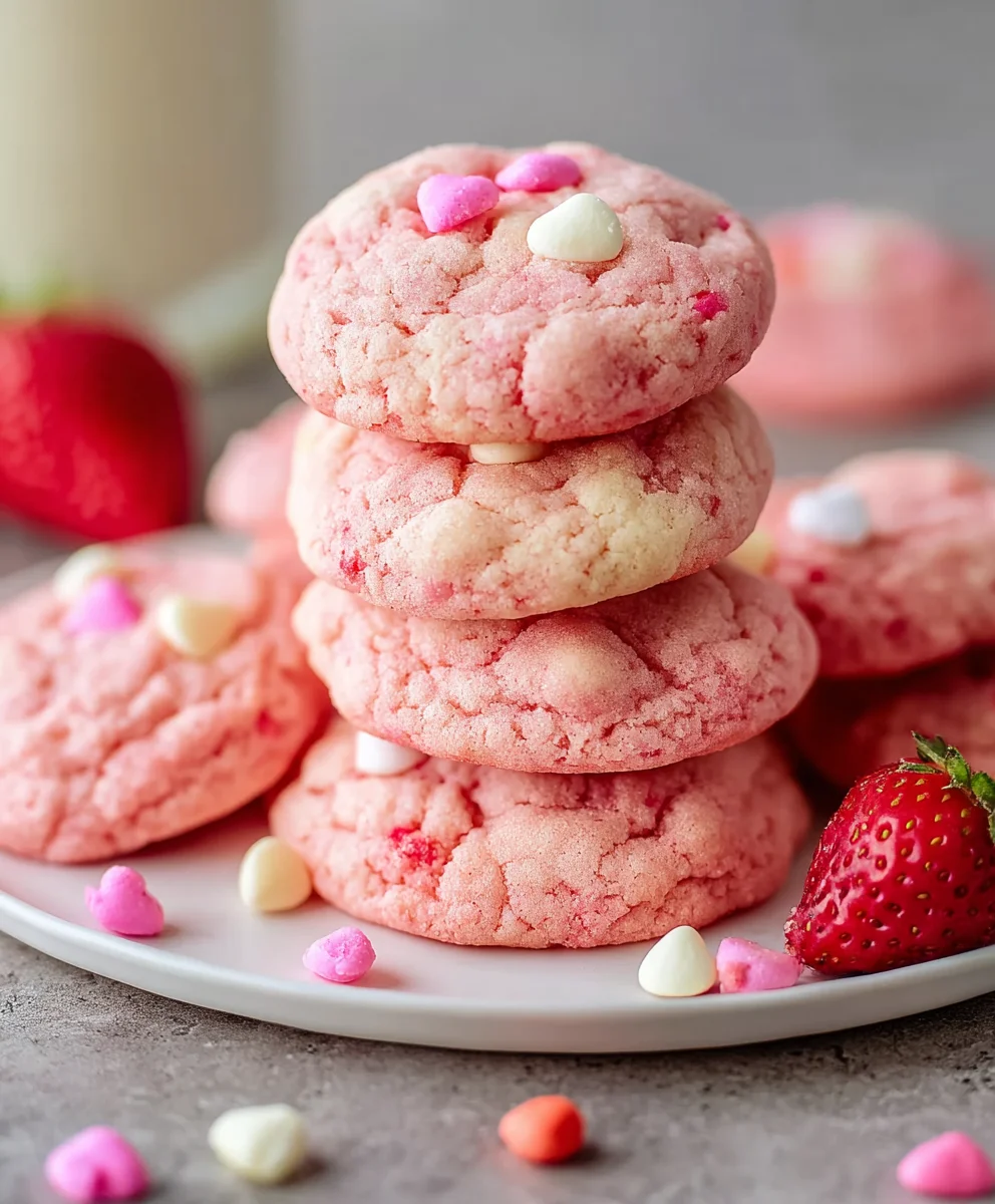 Easy Strawberry Cake Mix Cookies - Simple Dessert