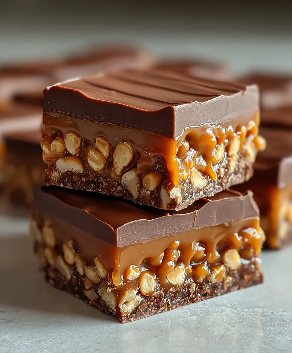 Caramel Fudge Crunch Bars Deliciously Easy Recipe