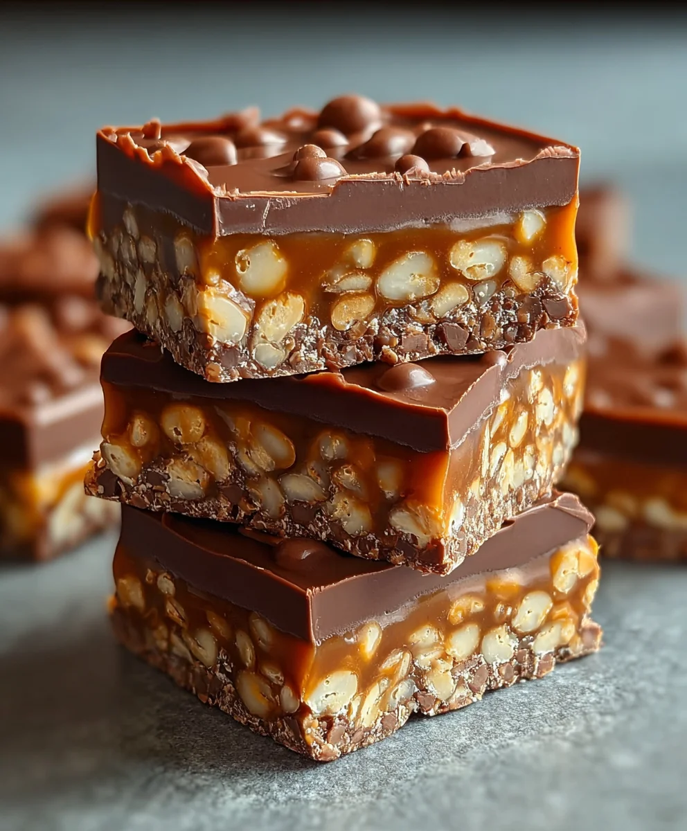 Caramel Fudge Crunch Bars Deliciously Easy Recipe