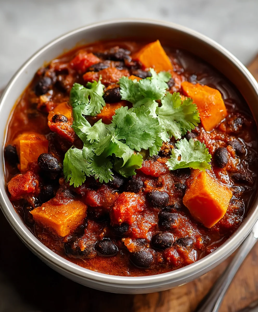 Hearty Sweet Potato Black Bean Chili Recipe