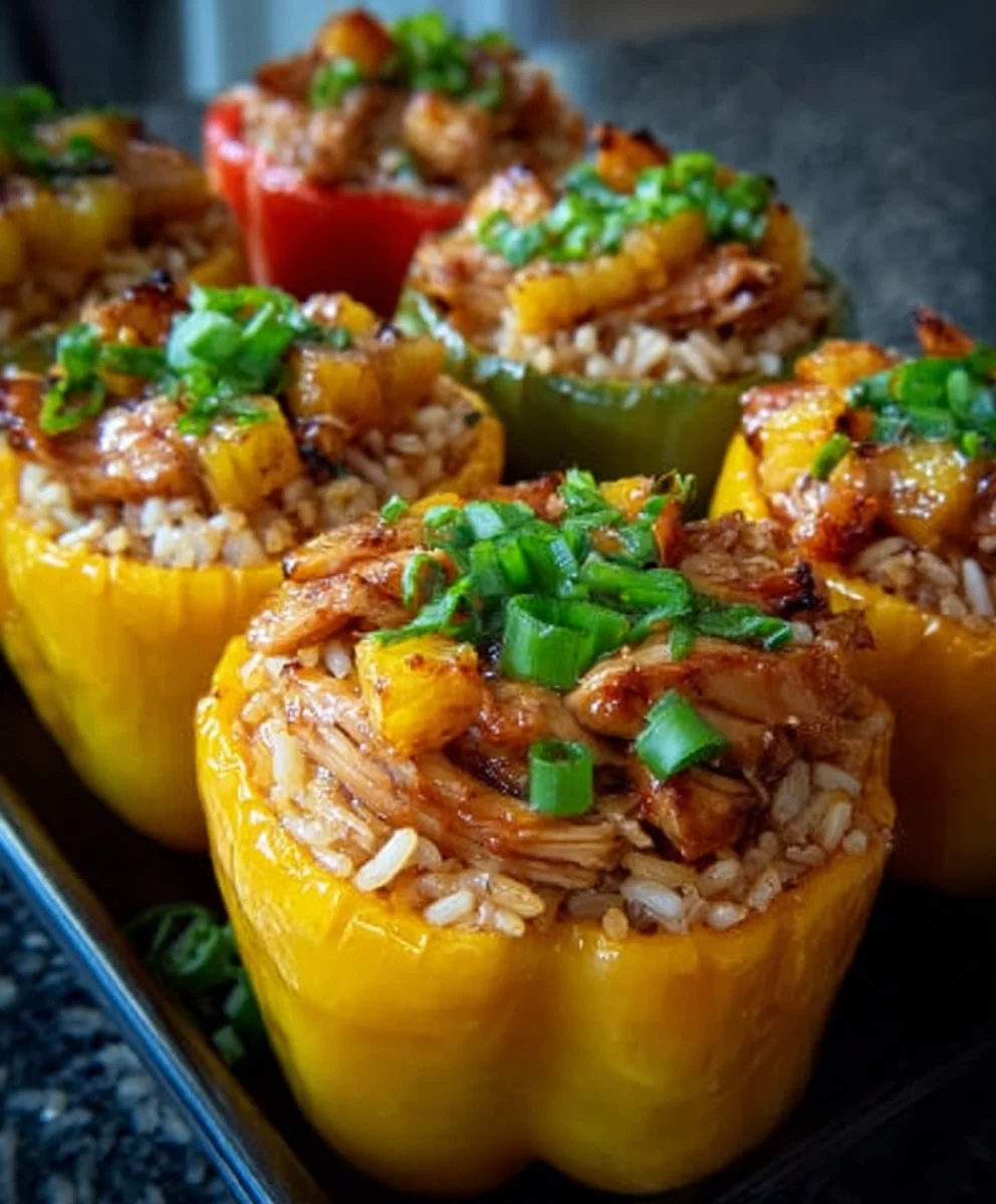 Teriyaki Pineapple Chicken Stuffed Peppers Recipe