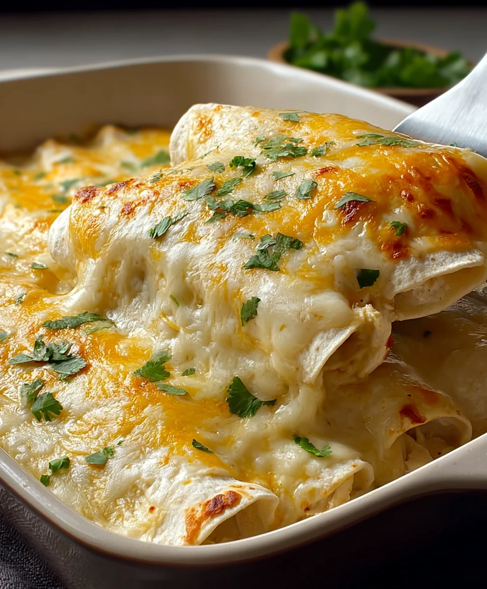 Easy White Chicken Enchiladas-Quick & Creamy Recipe