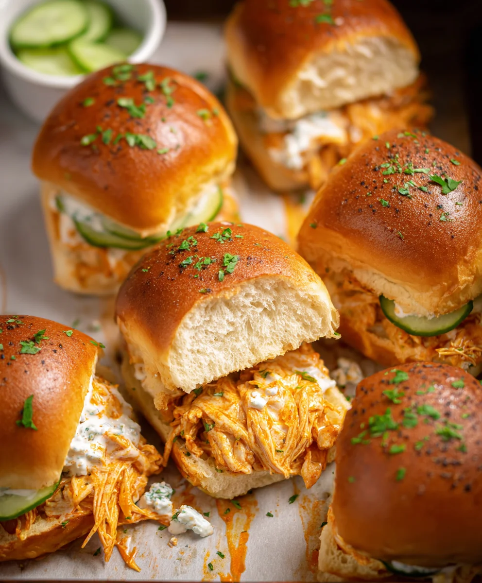 Spicy Buffalo Chicken Sliders- Easy & Delicious Bites