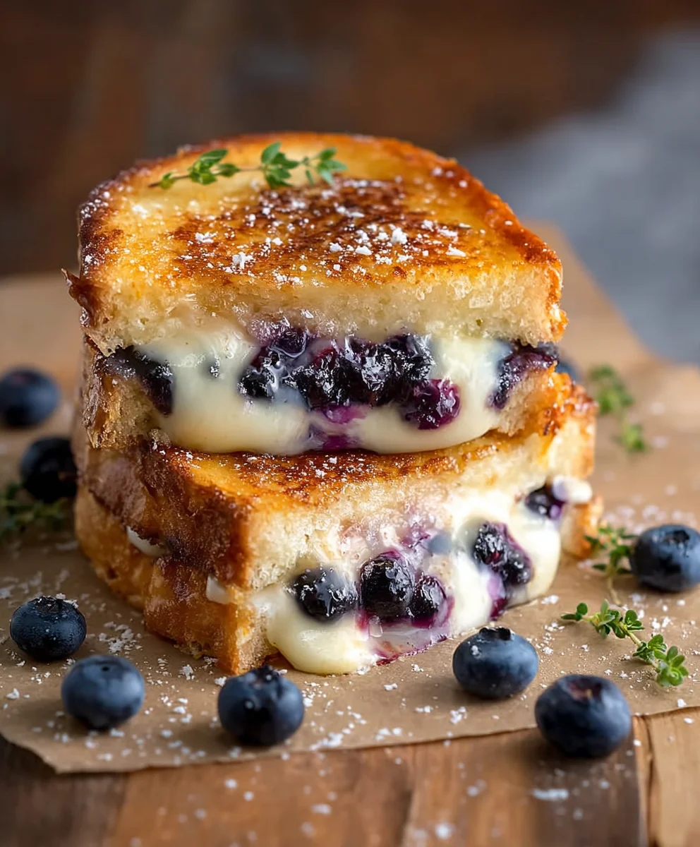 Crispy Blueberry Grilled Cheese - A Sweet & Savory Treat
