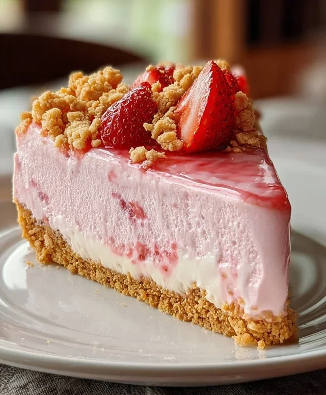 Pink Strawberry Crunch Cheesecake