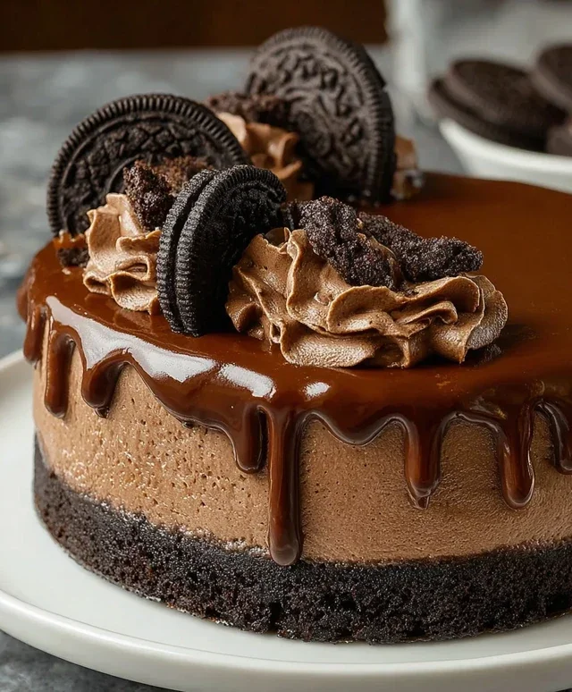 No Bake Oreo Nutella Cheesecake