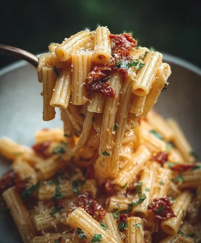 Creamy Sun-Dried Tomato Pasta with Capers and Dill
