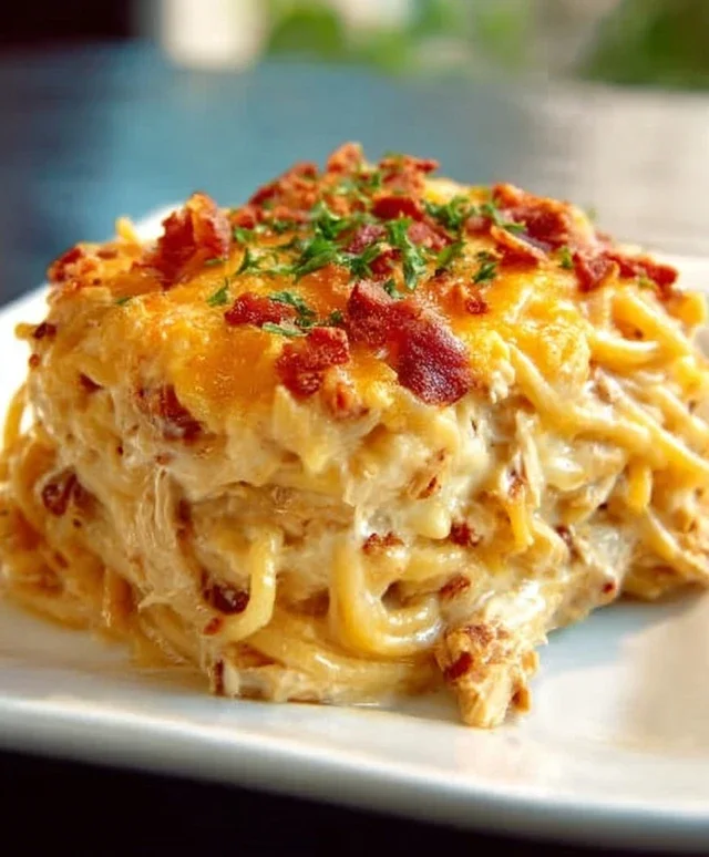 Spicy Southern Cheesy Chicken Spaghetti Casserole