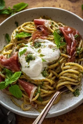 Creamy Basil and Garlic Pasta with Beef Beef Prosciutto and Burrata — Inspired With A Twist