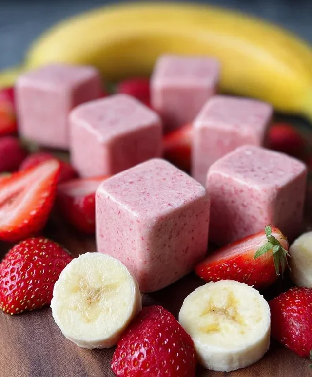Strawberry and Banana Smoothie Bites for Dogs
