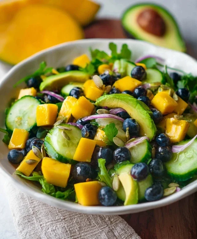 Mango Cucumber Salad with Blueberry and Avocado
