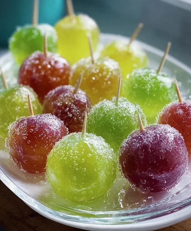 Frozen Candy Grapes with Jell-O