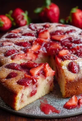 Easy Strawberry Cake with Strawberry Sauce