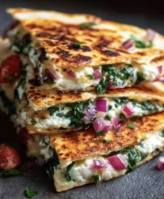 Spinach and Feta Quesadillas