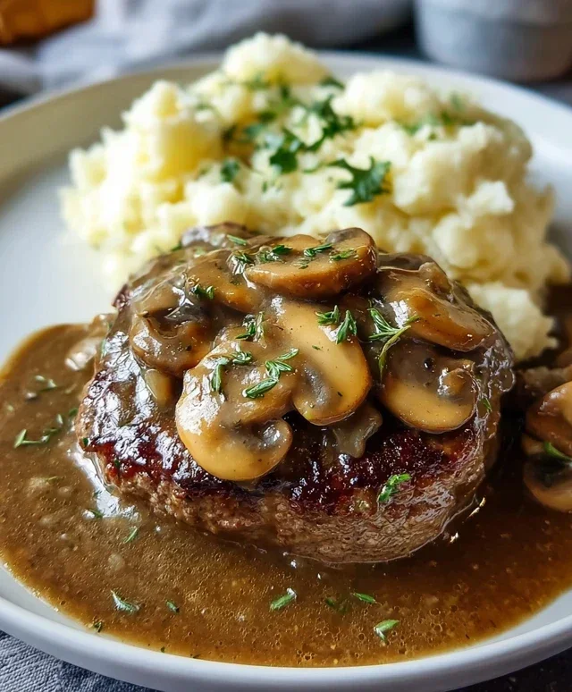Bobby Flay’s Salisbury Steak Recipe with Mushroom Gravy