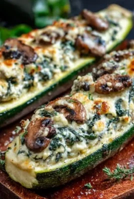 Spinach, Mushroom, and Ricotta Stuffed Zucchini Boats Recipe