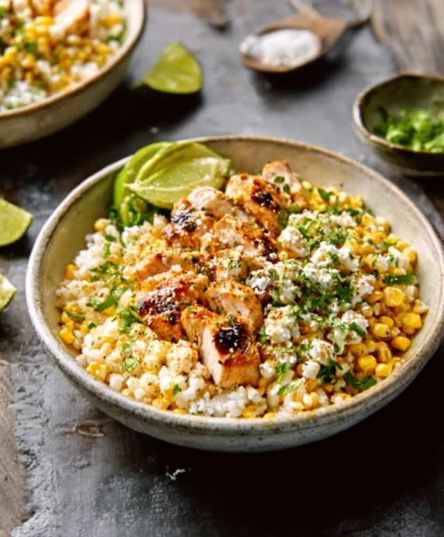 Street Corn Chicken Rice Bowl